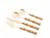 Faqueiro 24 Peças de Aço Inox com Cabo de Plástico Bambu Dourado - Bon Gourmet na internet