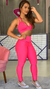 Conjunto Legging Poliamida Rosa Bella Moda Fitness Macapá