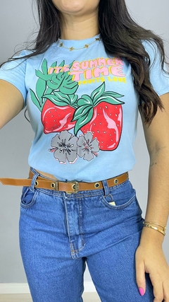 T-Shirts Algodão Estampa de Frutas e Flores - comprar online