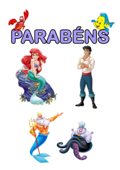 Topo Bolo Papelaria Ariel