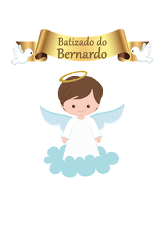 Topo Bolo Papelaria Batizado/Comunhão Menino