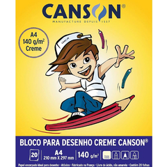 BLOCO CANSON A4 DESENHO CREME 140G 20FLS