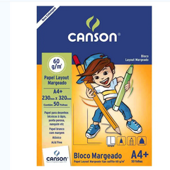 BLOCO CANSON A4 MARGEADO 60G 50FLS