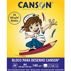 BLOCO CANSON A4 DESENHO BRANCO 140G 20FLS