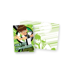 CONVITE PAPEL C/8 BEN 10 REGINA FESTAS