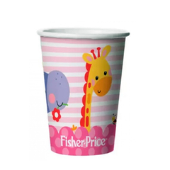 COPO PAPEL 330ML C/8 CHA BEBE MENINA FISHER PRICE