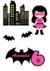 Topo Bolo Papelaria Bat Girl