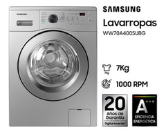 Lavarropas Samsung Ww70a40000s Inverter 7kg Frontal Inox.