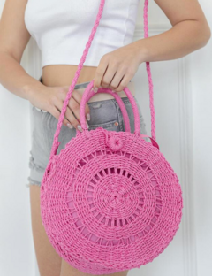 CARTERA RAFIA CIRCULAR C/MANIJA - comprar online