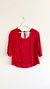 Blusa roja cuello bote HOLI - comprar online