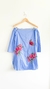 Vestido celeste con flores bordadas ZARA