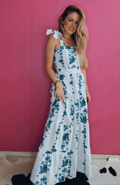 Vestido em Tricoline Floral