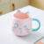 Caneca de Porcelana Gatinho com Orelhas 450ml - Rosa