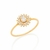 Anel Skinny Ring Flor em Zircônia Branca 512543 - Rommanel - Bella Patroa