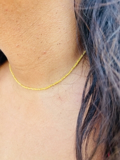 Colar choker de prata citrino Ateliê Kai Pratas 2mm