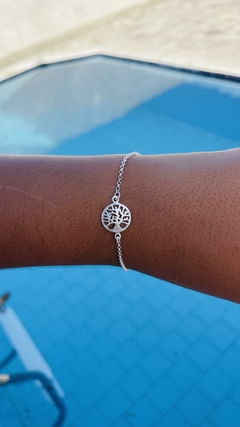 Pulseira de prata árvore da vida