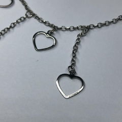 Choker Franja 7 Corações em Aço - loja online