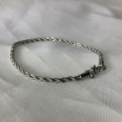 Pulseira Cordão Baiano em Aço 21cm