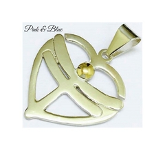 Dije Corazón Libélula - 33mm - Plata Y Oro - comprar online