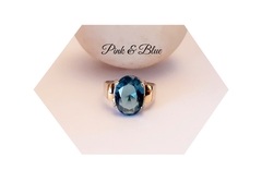 Anillo Plata y Oro - Aquamarina - Nº 18 - comprar online