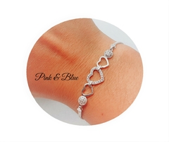 Pulsera Veneciana Con Dijes Corazones - Plata 925 - comprar online