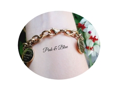 PULSERA ACERO QUIRÚRGICO DORADO - TIFFAN Y CON DIJES - 18cm - comprar online