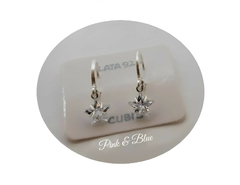 Aros Argollas Con Estrella Cubic Engarzada - Plata 925 - tienda online