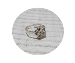 Anillo FLOR con Micro Esferitas - Plata 925 - Nº 18 - comprar online