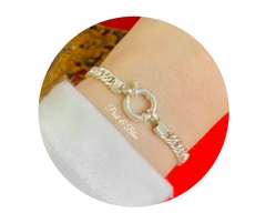 PULSERA GRUMMET CON CIERRE MARINERO - 21,5cm - PLATA 925