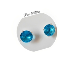 Par De Aros Con Piedra Cubic - 8mm - Plata 925