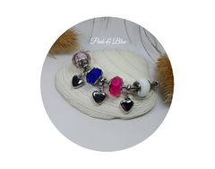 PULSERA GRUESA CON DONAS Y DIJES CORAZÓN - ACERO QUIRÚRGICO 316L. - comprar online