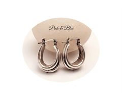 Par De Aros Inflados Oval 25mm - Plata 925 - comprar online