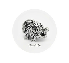 Dije Elefante Inflado Mediano - 34mm - Plata 925