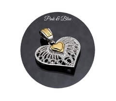 Dije Plata y Oro - Corazón de Oro 25mm - comprar online