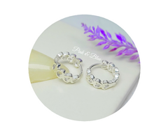 Aros Argollitas con Corazones - 14mm - Cierre Huggies - Plata 925 - comprar online