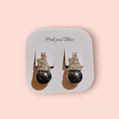 Par De Aros Lady Di Con Piedra Natural - 9mm - Plata 925 - comprar online