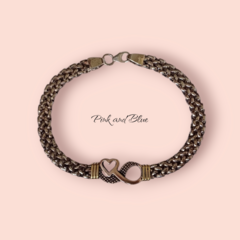 PULSERA ENTRETEJIDA INFINITO - 19cm - PLATA & ORO