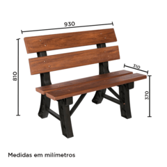 BANCO DE JARDIN 93 CM CON RESPALDO - comprar online