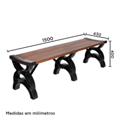 BANCO DE JARDIN SIN RESPALDO 3 TABLAS 1.5M