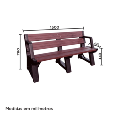 BANCO DE JARDIN 1.50 MTS IPE CON DESCANSO DE BRAZO