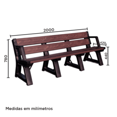 BANCO DE JARDIN 2,00 MTS IPE CON DESCANSO DE BRAZO - comprar online