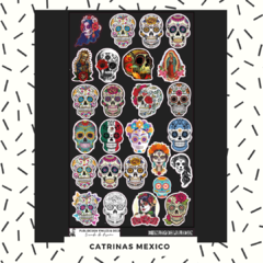 Sticker Catrinas Mexico Dia de los Muertos · Calcos · Vinilos · Pegatinas · Termo Stanley