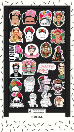 Sticker Frida Khalo · Calcos · Vinilos · Pegatinas · Termo