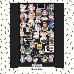 Sticker Amante de los Gatos · Calcos · Vinilos · Pegatinas · Termo
