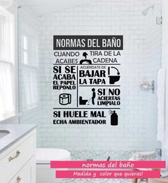 Vinilo Reglas del Baño 60x40 cms en internet