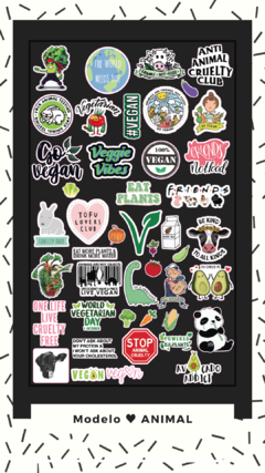 Sticker Veganos Veggies · Calcos · Vinilos · Pegatinas · Termo
