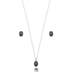 Conjunto Oval Onix Zircônia