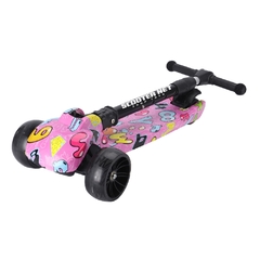 Patinete Scooter Net Dobrável com Led Grafite Rosa - Zoop na internet