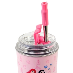 Copo Inox Canudo e Tampa 300ML PRINCESAS DISNEY - ZC - Arrivata