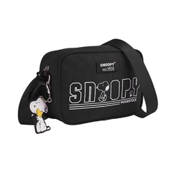 Bolsa Transversal SNOOPY Colors em Nylon SP2378PT Preto